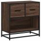 Preview: Nachttisch Braun Eichen-Optik 60x31x60 cm Holzwerkstoff Metall