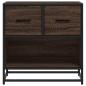 Preview: Nachttisch Braun Eichen-Optik 60x31x60 cm Holzwerkstoff Metall