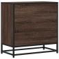 Preview: Nachttisch Braun Eichen-Optik 60x31x60 cm Holzwerkstoff Metall