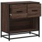 Preview: Nachttisch Braun Eichen-Optik 60x31x60 cm Holzwerkstoff Metall