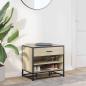 Preview: Schuhbank Sonoma-Eiche 60x40x53,5 cm Holzwerkstoff und Metall