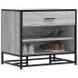 Preview: ARDEBO.de - Schuhbank Grau Sonoma 60x40x53,5 cm Holzwerkstoff und Metall