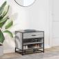 Preview: Schuhbank Grau Sonoma 60x40x53,5 cm Holzwerkstoff und Metall