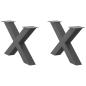 Preview: ARDEBO.de - Couchtischbeine X-Form 2 Stk. Anthrazit 70x(42-43) cm Stahl