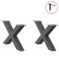 Preview: Couchtischbeine X-Form 2 Stk. Anthrazit 70x(42-43) cm Stahl