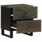 Preview: Nachttisch Schwarz 40x33x46 cm Massivholz Mango