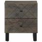 Preview: Nachttisch Schwarz 40x33x46 cm Massivholz Mango