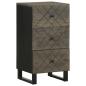 Preview: ARDEBO.de - Sideboard Schwarz 40x33x75 cm Massivholz Mango