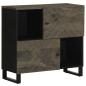 Preview: ARDEBO.de - Sideboard Schwarz 80x33x75 cm Massivholz Mango