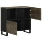 Preview: Sideboard Schwarz 80x33x75 cm Massivholz Mango