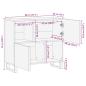 Preview: Sideboard Schwarz 80x33x75 cm Massivholz Mango
