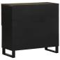 Preview: Sideboard Schwarz 80x33x75 cm Massivholz Mango