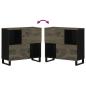 Preview: Sideboard Schwarz 80x33x75 cm Massivholz Mango