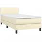 Preview: Boxspringbett mit Matratze & LED Creme 100x200 cm Kunstleder