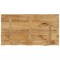 Preview: Tischplatte 100x60x2,5 cm Baumkante Massivholz Raues Mangoholz