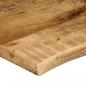 Preview: Tischplatte 100x60x2,5 cm Baumkante Massivholz Raues Mangoholz