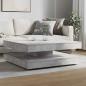 Preview: Couchtisch 360-Grad Drehbar Betongrau 90x90x34,5 cm