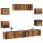 Preview: ARDEBO.de - 7-tlg. TV-Schrank-Set Wandmontage Altholz-Optik Holzwerkstoff
