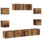 Preview: 7-tlg. TV-Schrank-Set Wandmontage Altholz-Optik Holzwerkstoff
