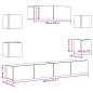 Preview: 7-tlg. TV-Schrank-Set Wandmontage Altholz-Optik Holzwerkstoff