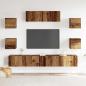 Preview: 7-tlg. TV-Schrank-Set Wandmontage Altholz-Optik Holzwerkstoff