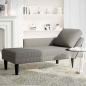 Preview: Chaiselongue mit Kissen Hellgrau Cordstoff