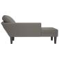 Preview: Chaiselongue mit Kissen Hellgrau Cordstoff