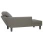 Preview: Chaiselongue mit Kissen Hellgrau Cordstoff