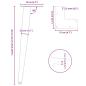 Preview: Couchtischbeine Konische Form 4 Stk. Anthrazit 42-43 cm Stahl