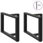 Preview: Couchtischbeine T-Form 2 Stk. Schwarz 70x25x(42-43) cm Stahl
