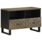 Preview: ARDEBO.de - TV-Schrank Schwarz 70x33x46 cm Massivholz Mango
