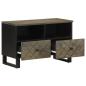 Preview: TV-Schrank Schwarz 70x33x46 cm Massivholz Mango