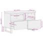 Preview: TV-Schrank Schwarz 70x33x46 cm Massivholz Mango