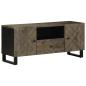 Preview: ARDEBO.de - TV-Schrank Schwarz 105x33x46 cm Massivholz Mango