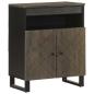 Preview: ARDEBO.de - Sideboard Schwarz 60x33x75 cm Massivholz Mango