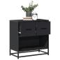 Preview: ARDEBO.de - Nachttisch Schwarz 60x31x60 cm Holzwerkstoff und Metall