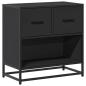 Preview: Nachttisch Schwarz 60x31x60 cm Holzwerkstoff und Metall