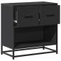 Preview: Nachttisch Schwarz 60x31x60 cm Holzwerkstoff und Metall