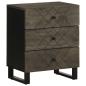 Preview: ARDEBO.de - Nachttisch Schwarz 50x33x62 cm Massivholz Mango