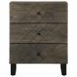 Preview: Nachttisch Schwarz 50x33x62 cm Massivholz Mango