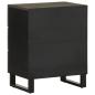 Preview: Nachttisch Schwarz 50x33x62 cm Massivholz Mango