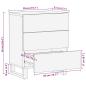 Preview: Nachttisch Schwarz 50x33x62 cm Massivholz Mango