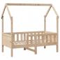 Preview: Kinderbett Hausbett 80x160 cm Massivholz Kiefer