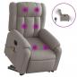 Preview: Elektrischer Massagesessel mit Aufstehhilfe Taupe Stoff