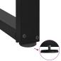 Preview: Bartischbeine T-Form 2 Stk. Schwarz 60x35x(111-112) cm Stahl