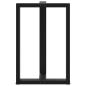 Preview: ARDEBO.de - Bartischbeine T-Form 2 Stk. Schwarz 60x35x(91-92) cm Stahl