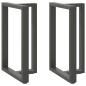 Preview: Bartischbeine T-Form 2 Stk. Anthrazit 60x35x(91-92) cm Stahl