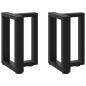 Preview: ARDEBO.de - Couchtischbeine T-Form 2 Stk. Schwarz 38x25x(42-43) cm Stahl