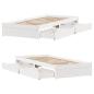 Preview: Massivholzbett ohne Matratze Weiß 75x190 cm Kiefernholz