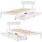 Preview: Massivholzbett ohne Matratze Weiß 75x190 cm Kiefernholz